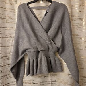 Gray Wrap Sweater